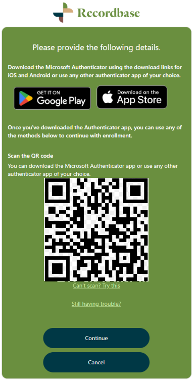 Signing in to Recordbase with Multi‑Factor Authentication (MFA)