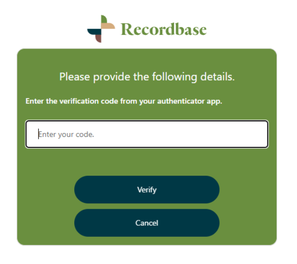 Recordbase Multi Factor Authentication (MFA) Guide